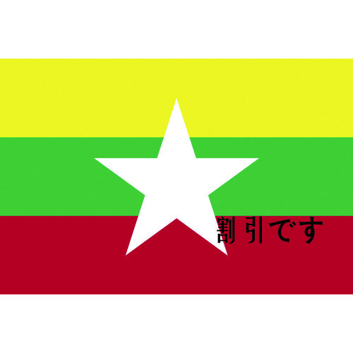 東京製旗　国旗Ｎｏ．２（９０×１３５ｃｍ）　ミャンマ－　