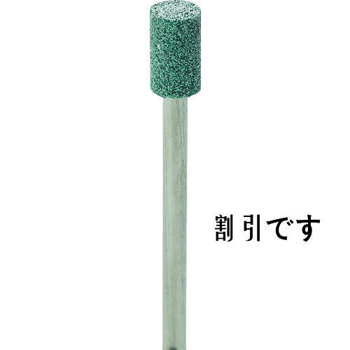 ナカニシ　軸付砥石　（１０本入）　粒度＃１００　グリーン　円筒　外径６．０ｍｍ　